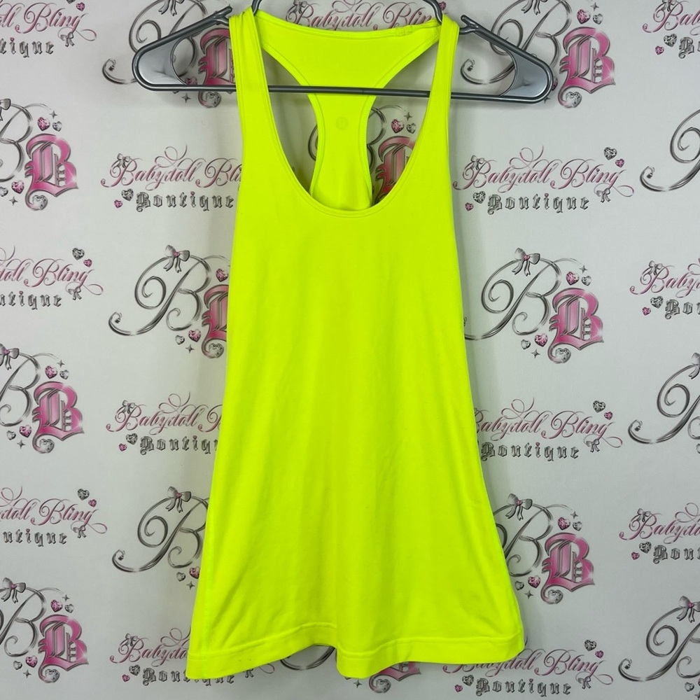 Lululemon Athletica tank top racer back bright Neon Yellow Tank Top